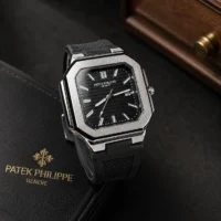 ساعت مچی مردانه پتک فیلیپ مدل Nautilus Black Rubber نقره ای
