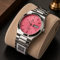 ساعت مچی مردانه امگا شرکتی Omega Seamaster صفحه صورتی موتور سویس اصلی